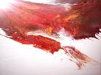 Abstract modern acryl canvas 50*70cm - rood/wit, Enlèvement ou Envoi