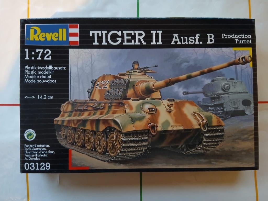 Revell Modelbouwpakket - 03129 Tiger II Ausf.B Tank - 1:72, Hobby en Vrije tijd, Modelbouw | Auto's en Voertuigen, Ophalen, Revell