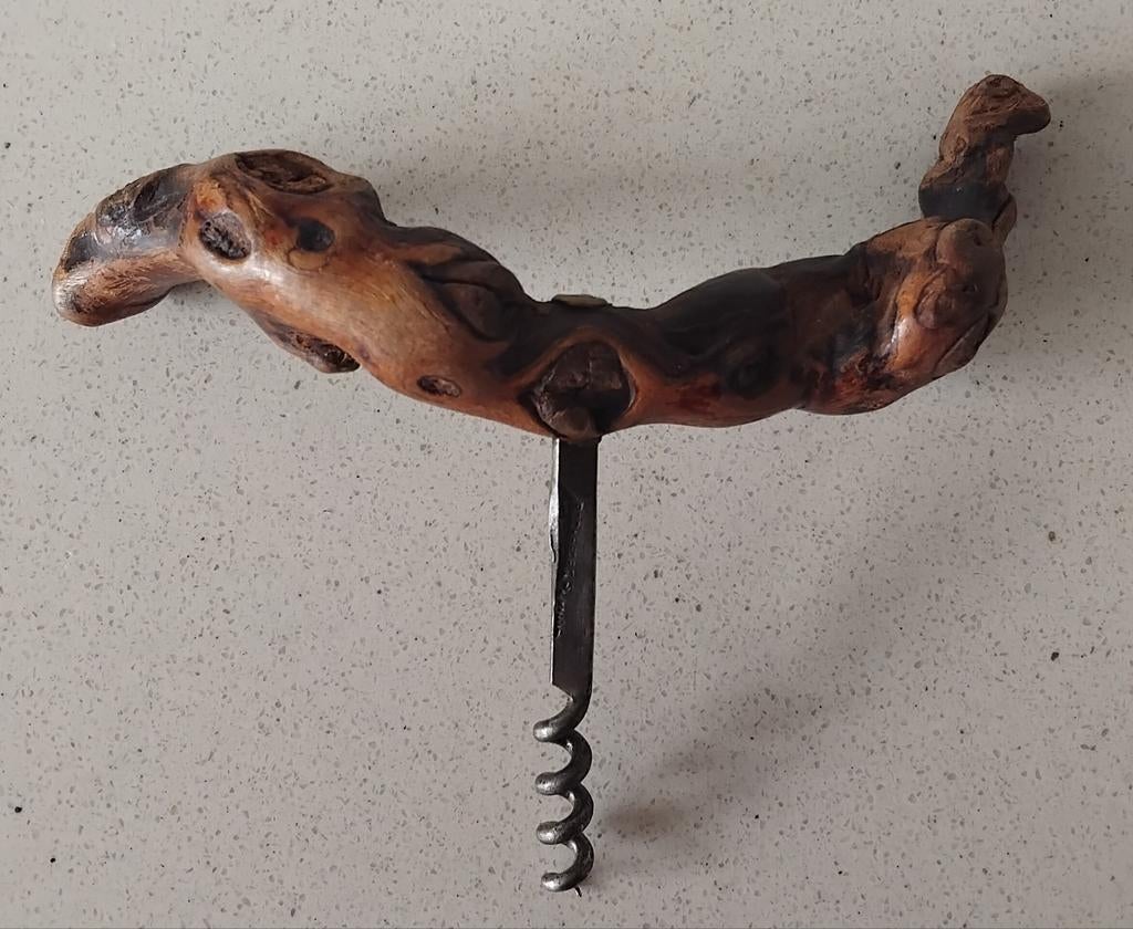 Tire-bouchon vintage en racine de vigne Laurent Siret, Antiquités & Art, Enlèvement ou Envoi