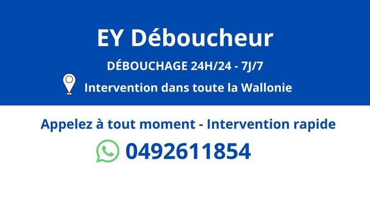 EY Déboucheur 24h/24 - 7j/7, Divers, Divers Autre, Enlèvement