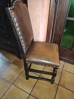 stoel  bekleding leder   6 stuks beshikbaar, Ophalen, Gebruikt, Bruin, Hout