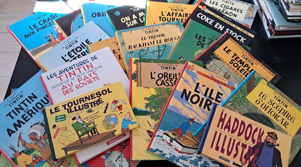 Collection complète Tintin + Haddock & Tournesol illustré, Enlèvement ou Envoi, Série complète ou Série, Utilisé, Hergé