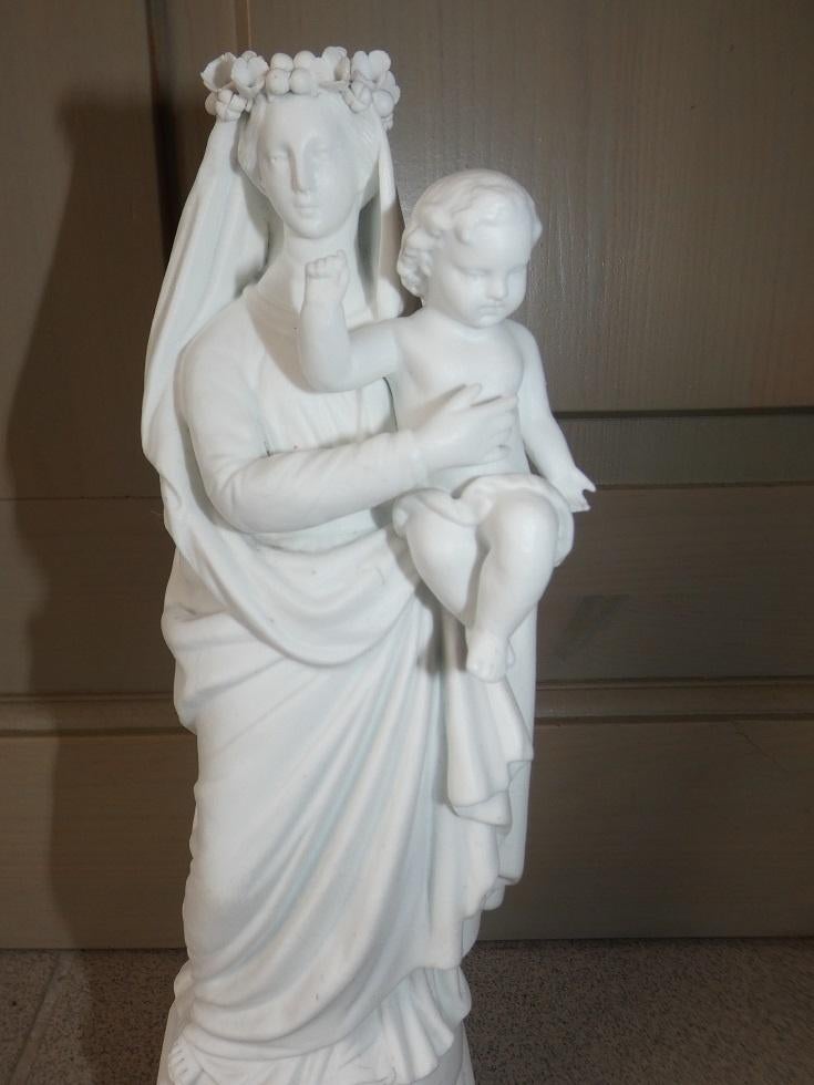 bisquit Maria met kindje Jezus, Antiek en Kunst, Ophalen of Verzenden