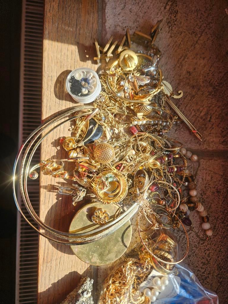 Lot de bijoux ~ 1k400  plaquée or où doré, Enlèvement ou Envoi, Or, Or