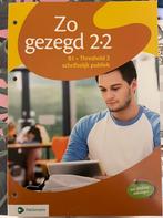 Zo gezegd 2.2 nieuw, Livres, Livres d'étude & Cours, Enlèvement ou Envoi, Neuf, Ne s'applique pas