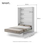 Uitklapbaar BED - Lenart 140 x 200, Huis en Inrichting, Slaapkamer | Bedden, Ophalen, Wit, 140 cm, Zo goed als nieuw