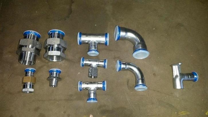 0235. Mapress / bocht, t-stuk, koppeling etc / Geberit / RVS, Bricolage & Construction, Chauffage & Radiateurs, Neuf, Enlèvement