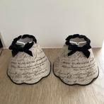 2 Abat jour festonnés pure lin pour applique NEUF, Enlèvement ou Envoi, Neuf, Noir
