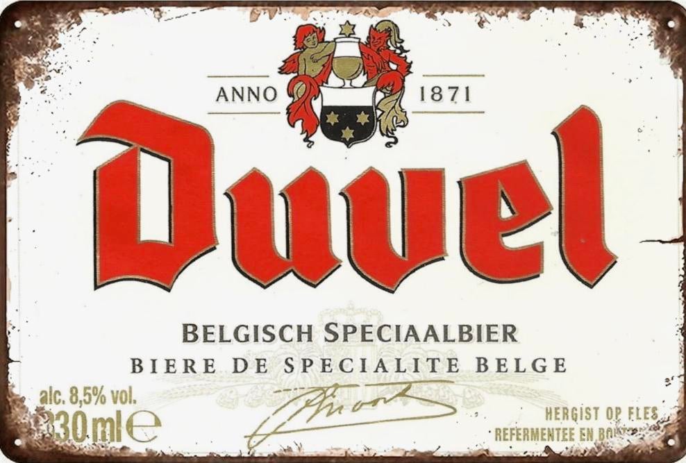 Metalen reclamebord Duvel speciaalbier retro vintage mancave, Ophalen of Verzenden, Nieuw, Reclamebord, Plaat of Schild, Duvel
