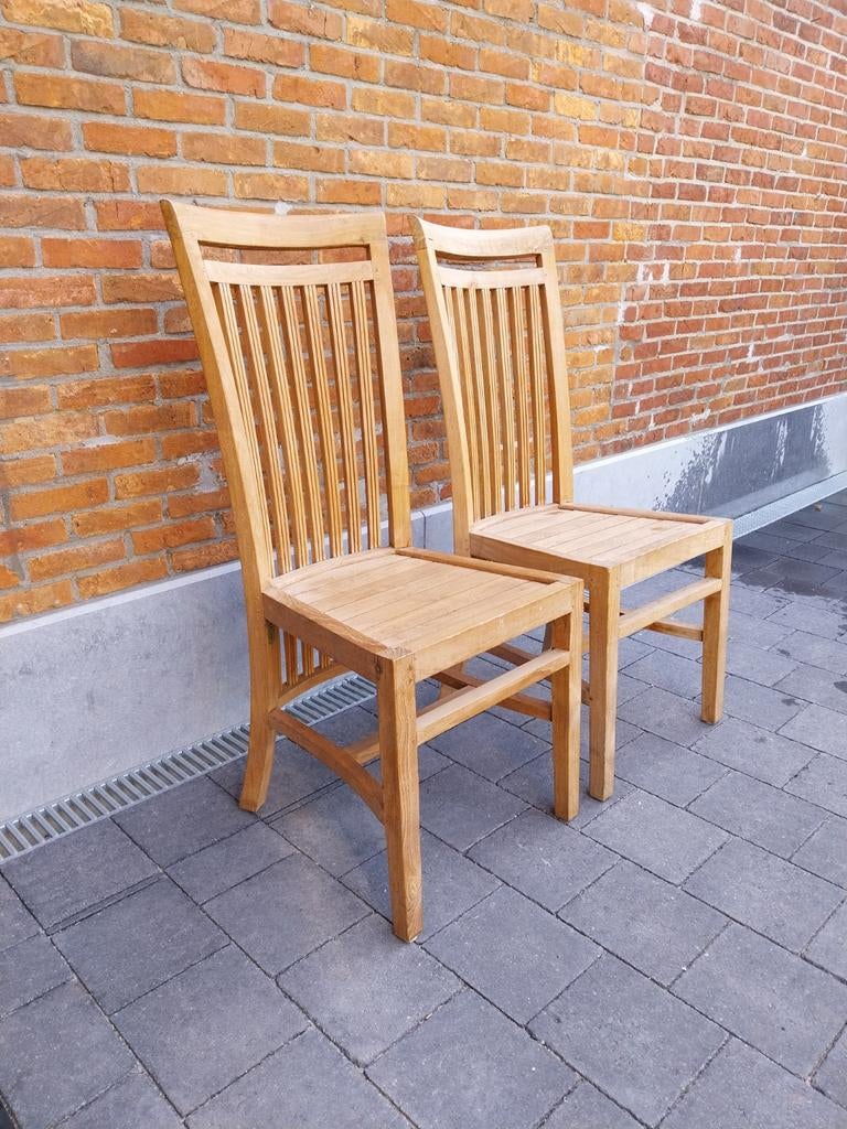 Teake tuinstoelen, Tuin en Terras, Ophalen, Zo goed als nieuw, Hout