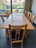 Grote uitschuifbare tafel met 10 stoelen, Huis en Inrichting, Tafels | Eettafels, Ophalen, Gebruikt, Klassiek, 200 cm of meer