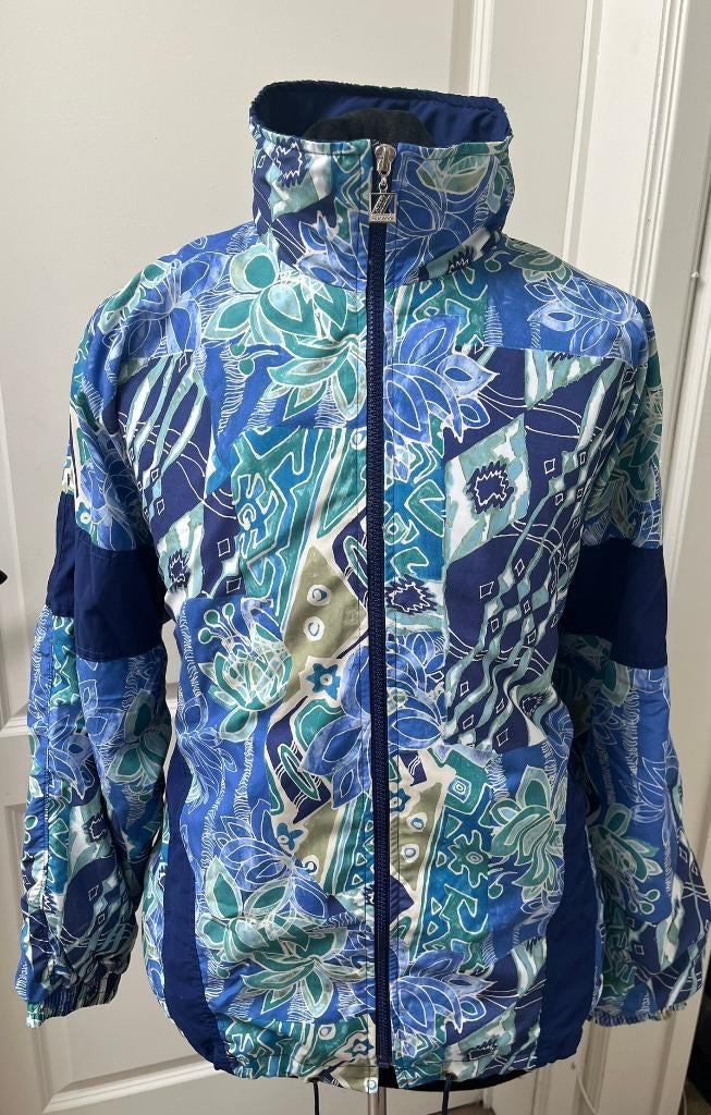 Coupe-vent surdimensionné Vintage Rucanor M imprimé rétro, Enlèvement ou Envoi, Général, Comme neuf, Bleu