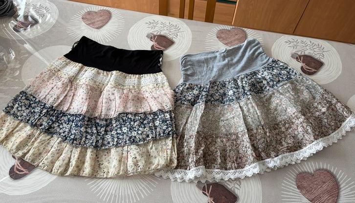 Set 2 rokjes met ruches - One size fits all - Liberty-stijl, Kleding | Dames, Rokken, Zo goed als nieuw, Ophalen of Verzenden