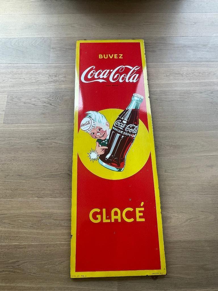 Emaille reclamebord Coca Cola, Ophalen, Gebruikt, Reclamebord