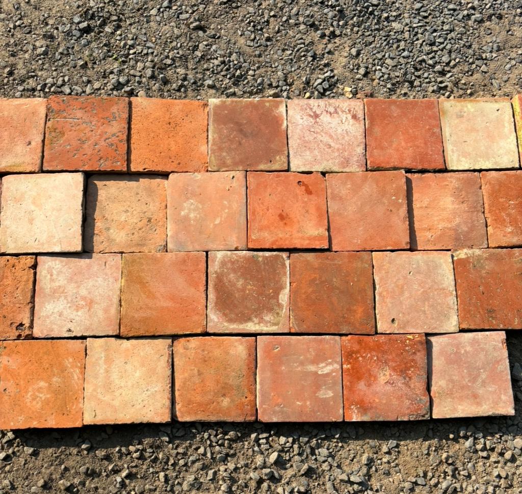 Lot antieke terracotta tegels Voor info BELLEN 0474220705, Antiek en Kunst, Antiek | Wandborden en Tegels, Ophalen