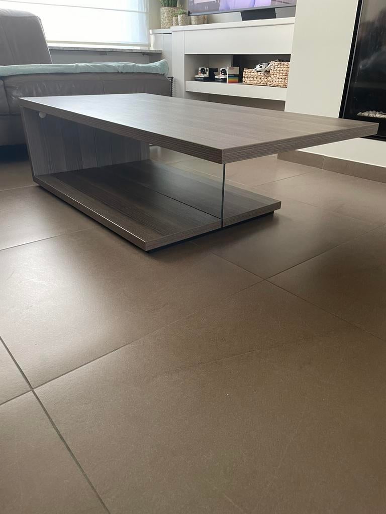 Salontafel met glas, Maison & Meubles, Tables | Tables de salon, Enlèvement, Comme neuf, Verre