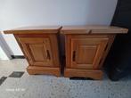 Lot de deux tables de chevet en pin massif, Maison & Meubles, Enlèvement, Utilisé, Bois