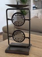 Decoratieve kaarsenhouder met metalen frame, Enlèvement ou Envoi, Noir, Bougie