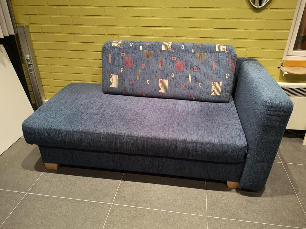 Sofa omvormbaar tot 1 p bed met opbergruimte, Huis en Inrichting, Ophalen, 125 cm of meer, 75 tot 100 cm, Stof