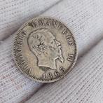 Piece de monnaie / Italie / 1 Lire / 1863 / Argent, Timbres & Monnaies, Monnaies | Europe | Monnaies non-euro, Enlèvement ou Envoi