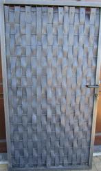 Hoge metalen tuinpoort, slot met 3 sleutels + palen, Ophalen, Gebruikt, Minder dan 100 cm, 100 tot 150 cm