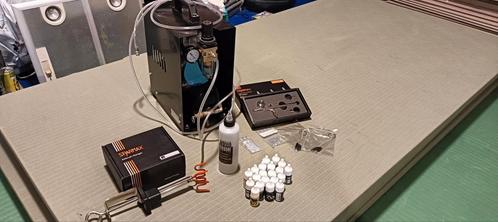 Airbrush set, Werther compressor gebruikt, rest  is nieuw, Hobby en Vrije tijd, Overige Hobby en Vrije tijd, Zo goed als nieuw
