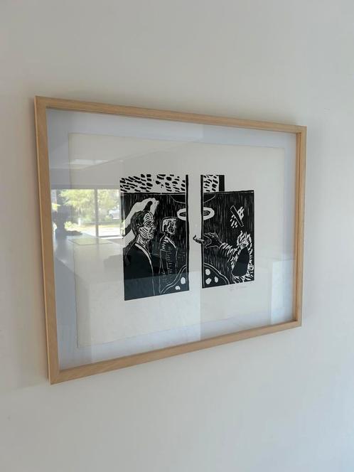 Houtsnede Roger Raveel, Antiek en Kunst, Kunst | Litho's en Zeefdrukken, Ophalen