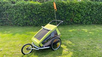 Fietskar Croozer Kid for 2 + joggingwiel, Fietsen en Brommers, Fietsaccessoires | Aanhangwagens en Karren, Ophalen, Opvouwbaar