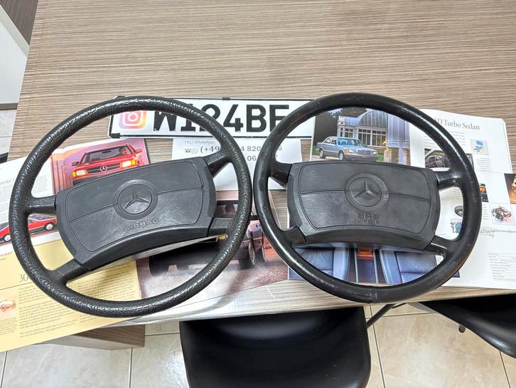 Mercedes W126 W116 W201 R129 W124 R107 W123 leder stuur, Auto-onderdelen, Besturing, Mercedes-Benz, Oldtimer onderdelen, Gebruikt
