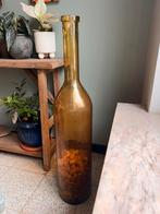 Grote decoratieve fles - geel oker kleur - 101 cm, Ophalen, Geel, Nieuw, Glas