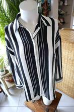 bijzonder creatief zwart wit gelijnde blouse, Maat 38/40 (M), Wit, Nieuw, Ophalen of Verzenden