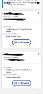 2 kaartjes voor Disneyland Paris 2 parken voor 1 dag, Tickets en Kaartjes, Twee personen
