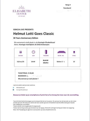 Helmut Lotti concert Goes Classic 30th. Anniversary beschikbaar voor biedingen