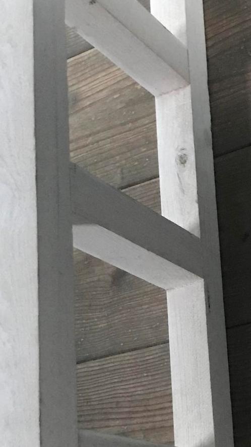 Teak ladder whitewash 1m20 hoog, Huis en Inrichting, Woonaccessoires | Overige, Zo goed als nieuw, Ophalen of Verzenden