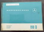 MERCEDES BENZ 190D HANDLEIDING, Ophalen