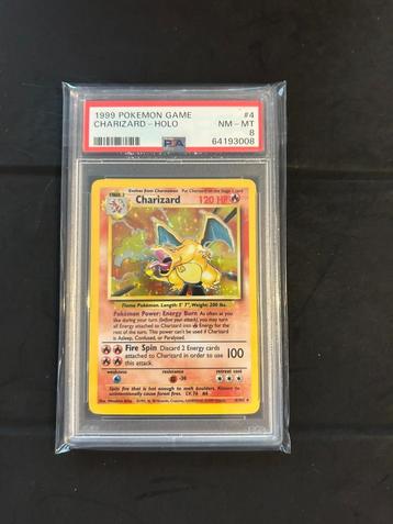 4/102 charizard psa 8 € 700,00 holo beschikbaar voor biedingen