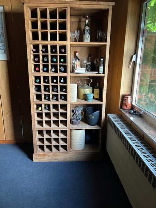 wijnkast rustiek hout, Huis en Inrichting, Woonaccessoires | Wijnrekken, Nieuw, 75 cm of meer, Hout, 25 flessen of meer, Ophalen