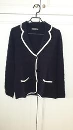 1 GILET — Taille 42 - Modèle de blazer Bleu foncé et blanc —, Vêtements | Femmes, Pulls & Gilets, Comme neuf, Claude Arielle, Bleu
