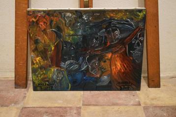 The Dance Abstract Painting, door Joky Kamo Abstract Paintin beschikbaar voor biedingen