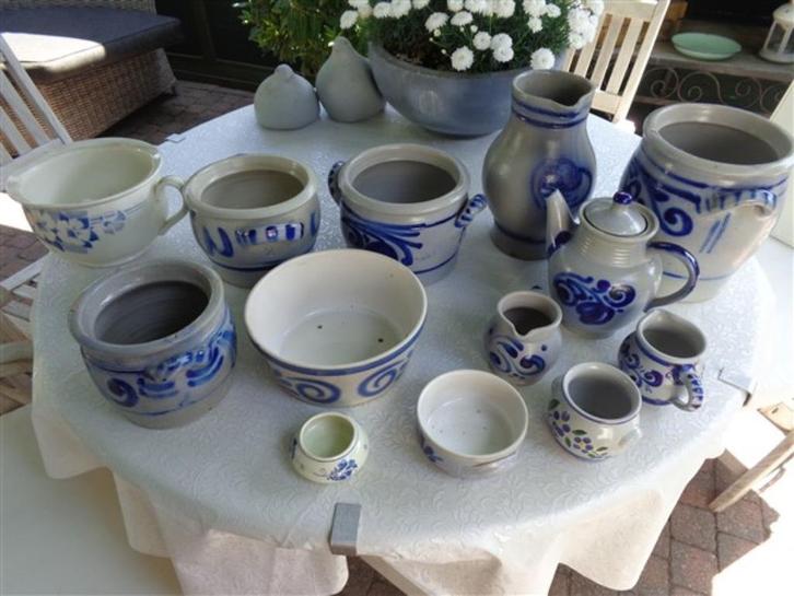 Blauw aardewerk / Smoutpotten, Antiek en Kunst, Antiek | Keramiek en Aardewerk, Ophalen