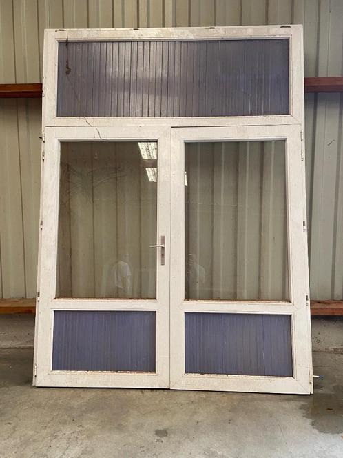 Dubbele PVC deur Deceuninck, Doe-het-zelf en Bouw, Deuren en Vliegenramen, Gebruikt, Buitendeur, 215 cm of meer, 120 cm of meer