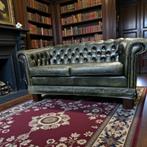 Siège/deux sièges/canapé Chesterfield vert antique vintage, Enlèvement ou Envoi