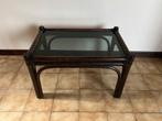 Rotan salontafel met glas, Huis en Inrichting, Ophalen, Gebruikt, Glas