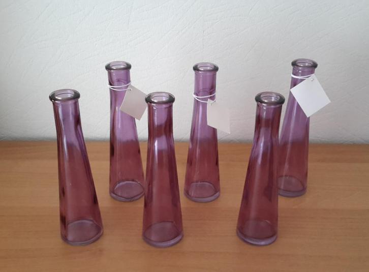 Lot / partij paarse flesjes / vaasjes ( NIEUW ), Huis en Inrichting, Woonaccessoires | Vazen, Nieuw, Ophalen of Verzenden