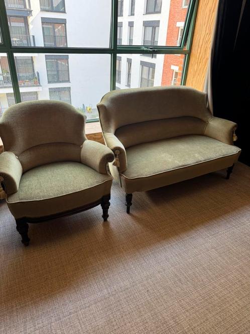 Mooie oude tweezit + eenzit, Huis en Inrichting, Zetels | Zetels en Chaises Longues, Gebruikt, Tweepersoons, Minder dan 150 cm