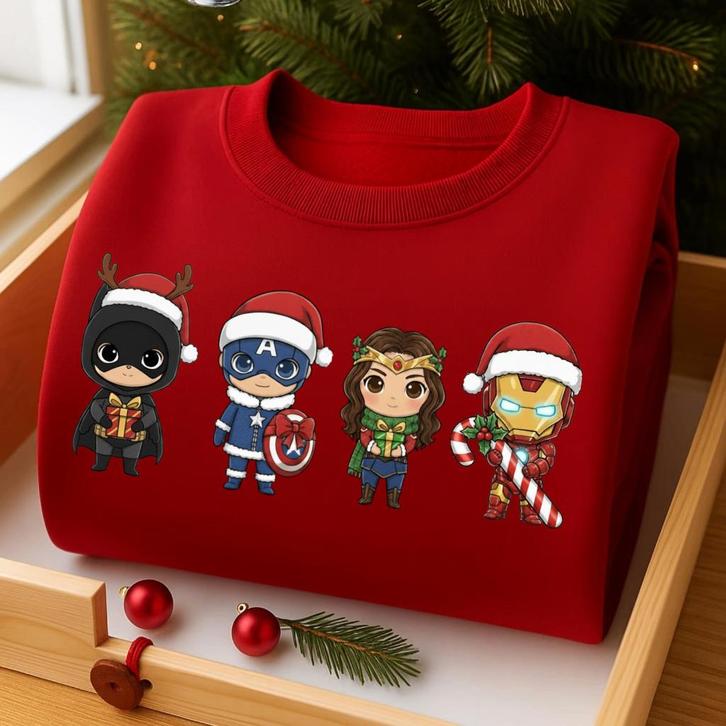 Sweat-shirt rouge de Noël - Mini-héros d’hiver, Diversen, Kerst, Nieuw, Verzenden