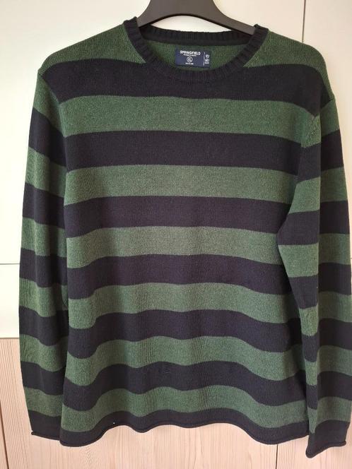 SPRINGFIELD katoenen herentrui met groene en marineblauwe li, Kleding | Heren, Truien en Vesten, Zo goed als nieuw, Maat 56/58 (XL)