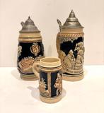 3 antieke duitse bierpullen + bewaarpot, Antiek en Kunst, Antiek | Servies compleet, Ophalen