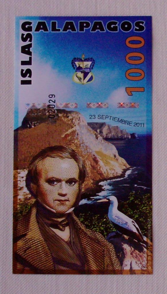 Galapagos Eilanden 2011 bankbiljet 1000 New Sucres 'Darwin', Postzegels en Munten, Bankbiljetten | Amerika, Los biljet, Zuid-Amerika