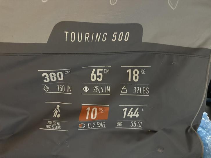 Kayak gonflable de randonnée haute pression 1 place - x500, Sports nautiques & Bateaux, Kayaks, Neuf, 1 personne, Gonflable, Enlèvement